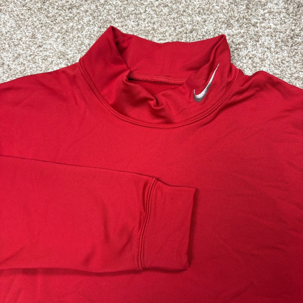Vintage 90s Nike Team Pro Therma Base Layer Mens XXL Red Mock Neck Long Sleeve